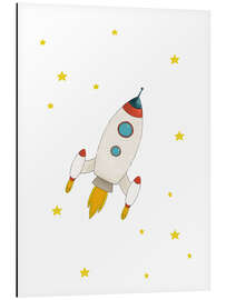 Alubild Rakete fliegt in den Weltraum - Paola Zakimi