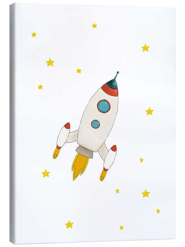Canvas print Rocket flying to the space