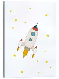 Tableau sur toile Rocket flying to the space - Paola Zakimi