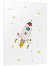 Hartschaumbild Rakete fliegt in den Weltraum - Paola Zakimi
