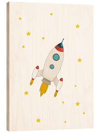 Puutaulu Rocket flying to the space - Paola Zakimi