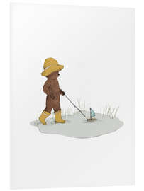 Hartschaumbild Kleiner Bär spielt an einem regnerischen Tag - Paola Zakimi