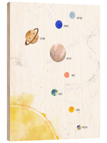 Obraz na drewnie Planets, solar system