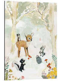 Cuadro de aluminio The little friends of the forest - Paola Zakimi
