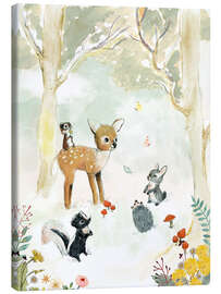 Stampa su tela The little friends of the forest - Paola Zakimi