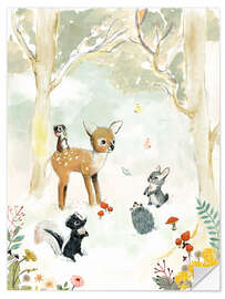 Wandsticker Die kleinen Freunde des Waldes