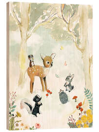 Obraz na drewnie The little friends of the forest - Paola Zakimi