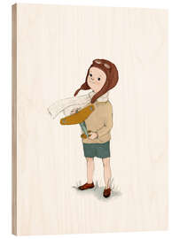 Holzbild Die Abenteuer eines kleinen Piloten - Paola Zakimi