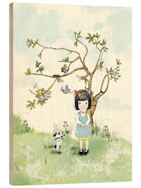 Holzbild Der Frühling ist eine wunderbare Welt - Paola Zakimi