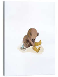 Lærredsbillede Little Bear with boat - Paola Zakimi