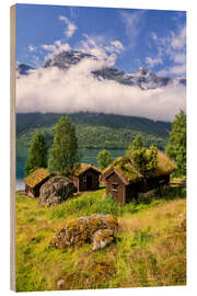Holzbild Urige Almhütten Breng Seter, See Lovatnet, Norwegen