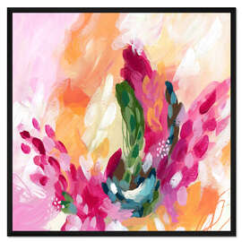 Gerahmter Kunstdruck Abstrakter Blumenstrauß