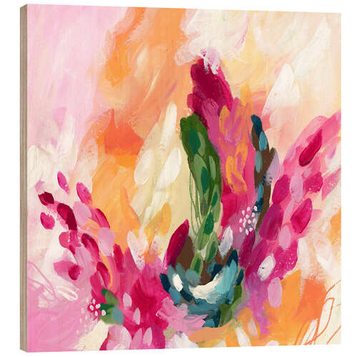 Tableau en bois Abstract Bouquet