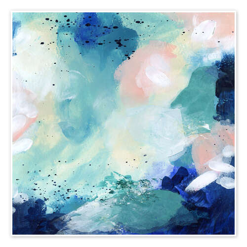 Poster Blue Coral Abstract