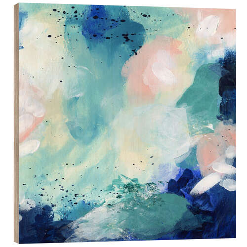 Obraz na drewnie Blue Coral Abstract