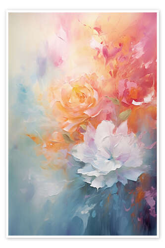 Poster Abstract Vibrant Modern Floral Blossoms