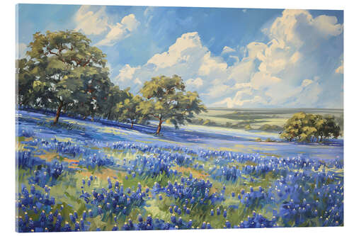 Akrylbilde Texas Fields with Bluebonnets