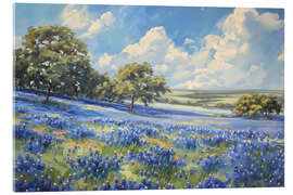Akrylglastavla Texas Fields with Bluebonnets - Gina Kelly