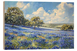 Obraz na drewnie Texas Fields with Bluebonnets - Gina Kelly