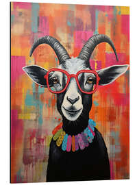 Aluminiumtavla Quirky Spectacle Goat
