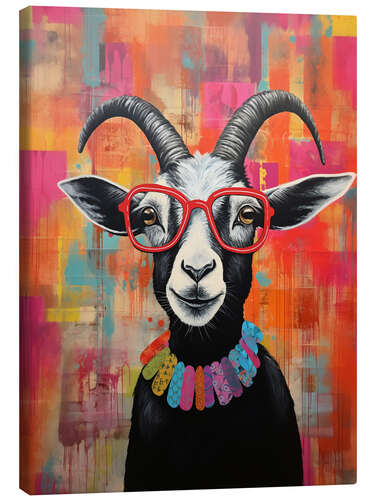 Canvas print Quirky Spectacle Goat