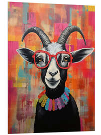 Hartschaumbild Quirky Spectacle Goat