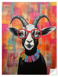 Sticker mural Quirky Spectacle Goat