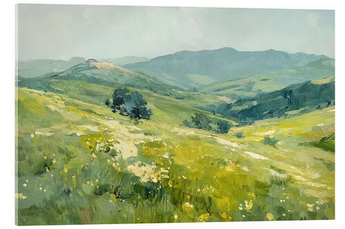 Tableau en verre acrylique Blue and Green Foothills