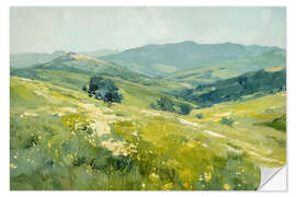 Wandsticker Blaue und grüne Vorgebirge