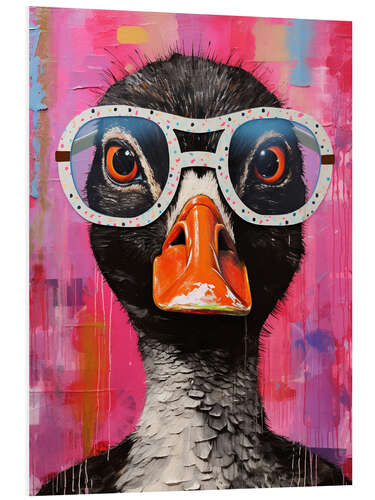 Hartschaumbild Quirky Spectacle Duck