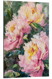 Aluminium print Pink Peonies Floral Abstract