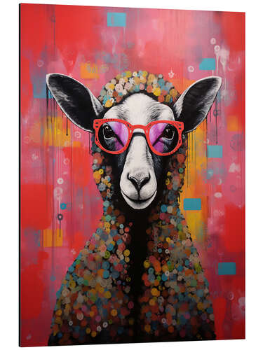 Aluminiumtavla Quirky Spectacle Sheep