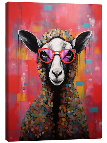 Lærredsbillede Quirky Spectacle Sheep