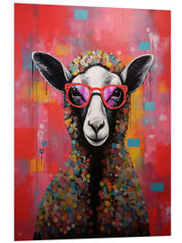 Hartschaumbild Quirky Spectacle Sheep - LSR Design Studio