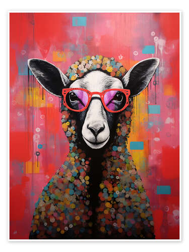 Poster Quirky Spectacle Sheep