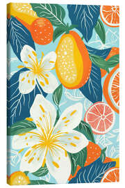 Lienzo Tropical fruits and lilies fireworks