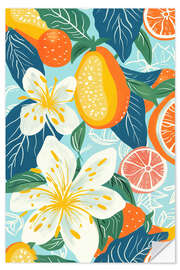 Wall sticker Tropical fruits and lilies fireworks
