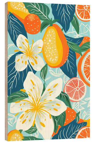 Cuadro de madera Tropical fruits and lilies fireworks