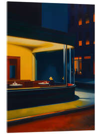 Tableau en verre acrylique Nightlife with E. Hopper