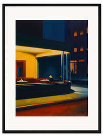 Gerahmter Kunstdruck Nachtleben mit E. Hopper