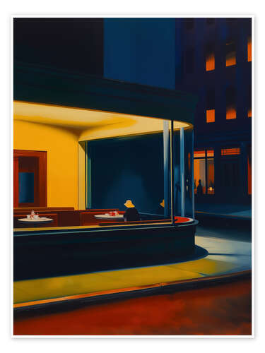 Póster Nightlife with E. Hopper