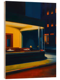 Obraz na drewnie Nightlife with E. Hopper - Frank Daske