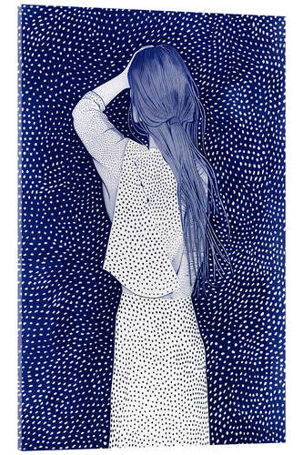 Stampa su vetro acrilico Polka Dot Blues