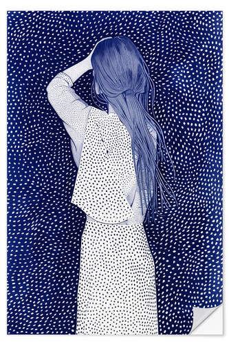 Selvklæbende plakat Polka Dot Blues