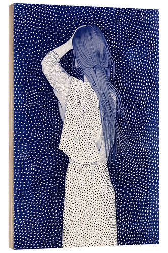 Quadro de madeira Polka Dot Blues