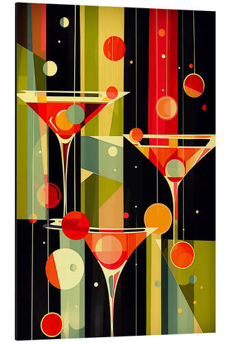 Quadro em alumínio Abstract Midcentury Cocktail