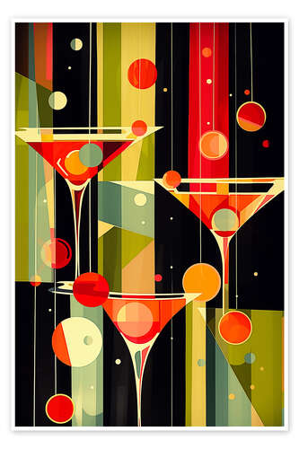 Poster Abstract Midcentury Cocktail