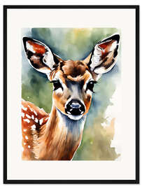 Gerahmter Kunstdruck Rehkitz