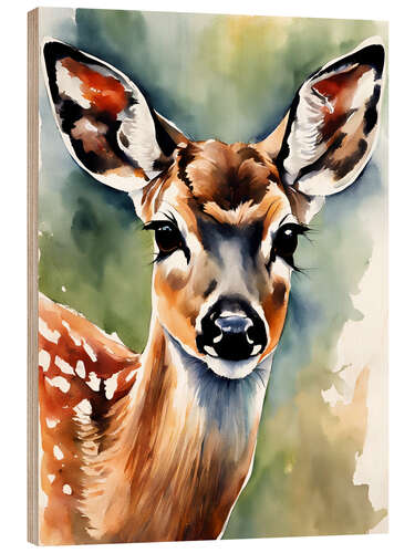 Trätavla Fawn