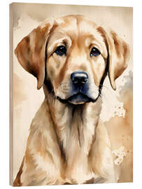 Cuadro de madera Small golden retriever